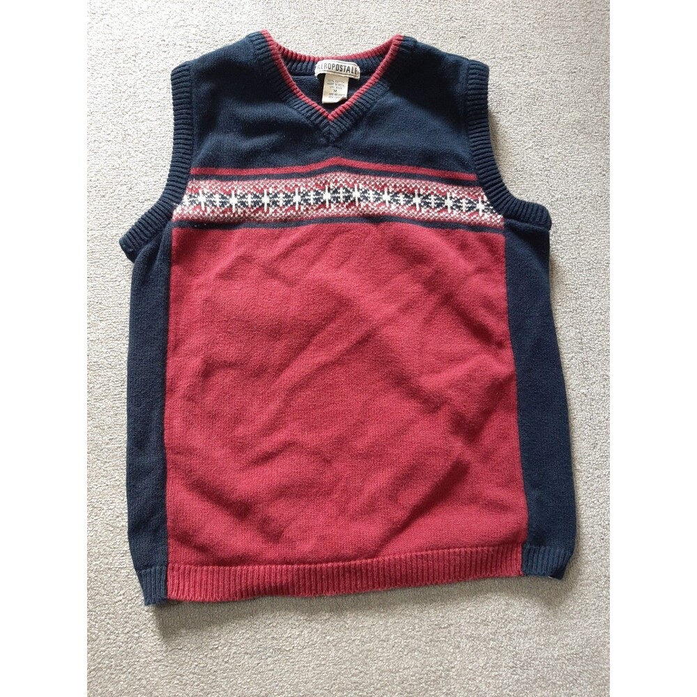 Aeropostale Boys Sweater Size Medium M Sleeveless Red